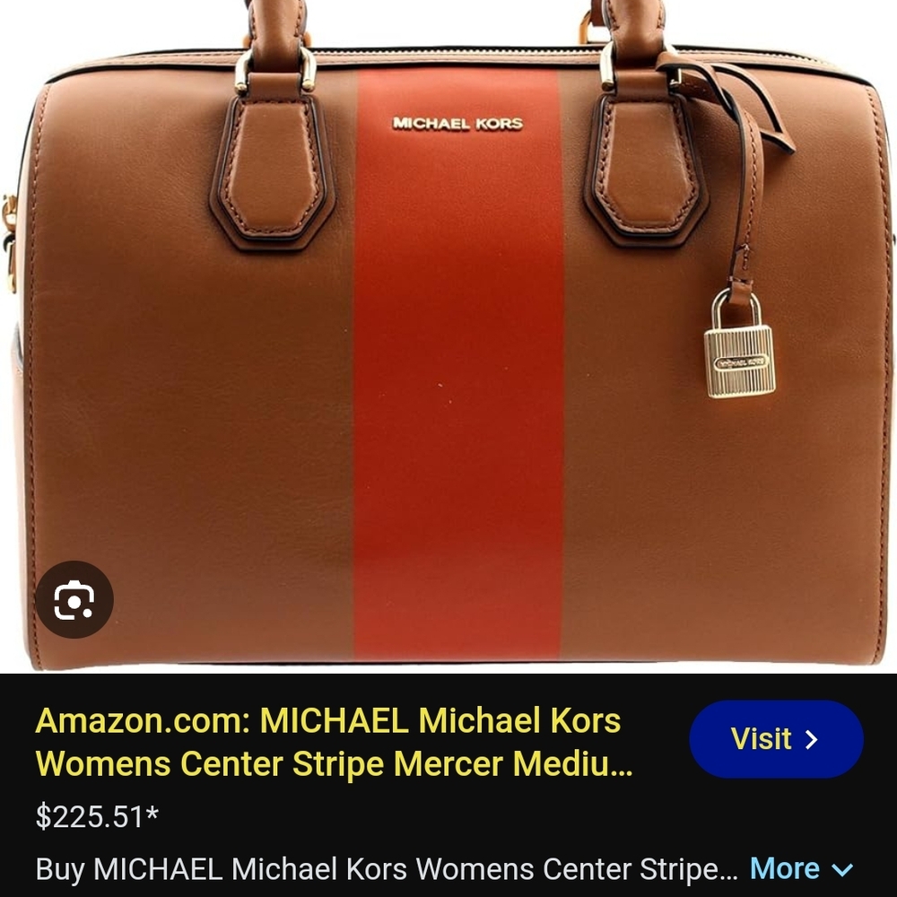 Michael Kors Brown & Red Duffel Bag w/Gold Hardware. Pre-owned & excellent cond